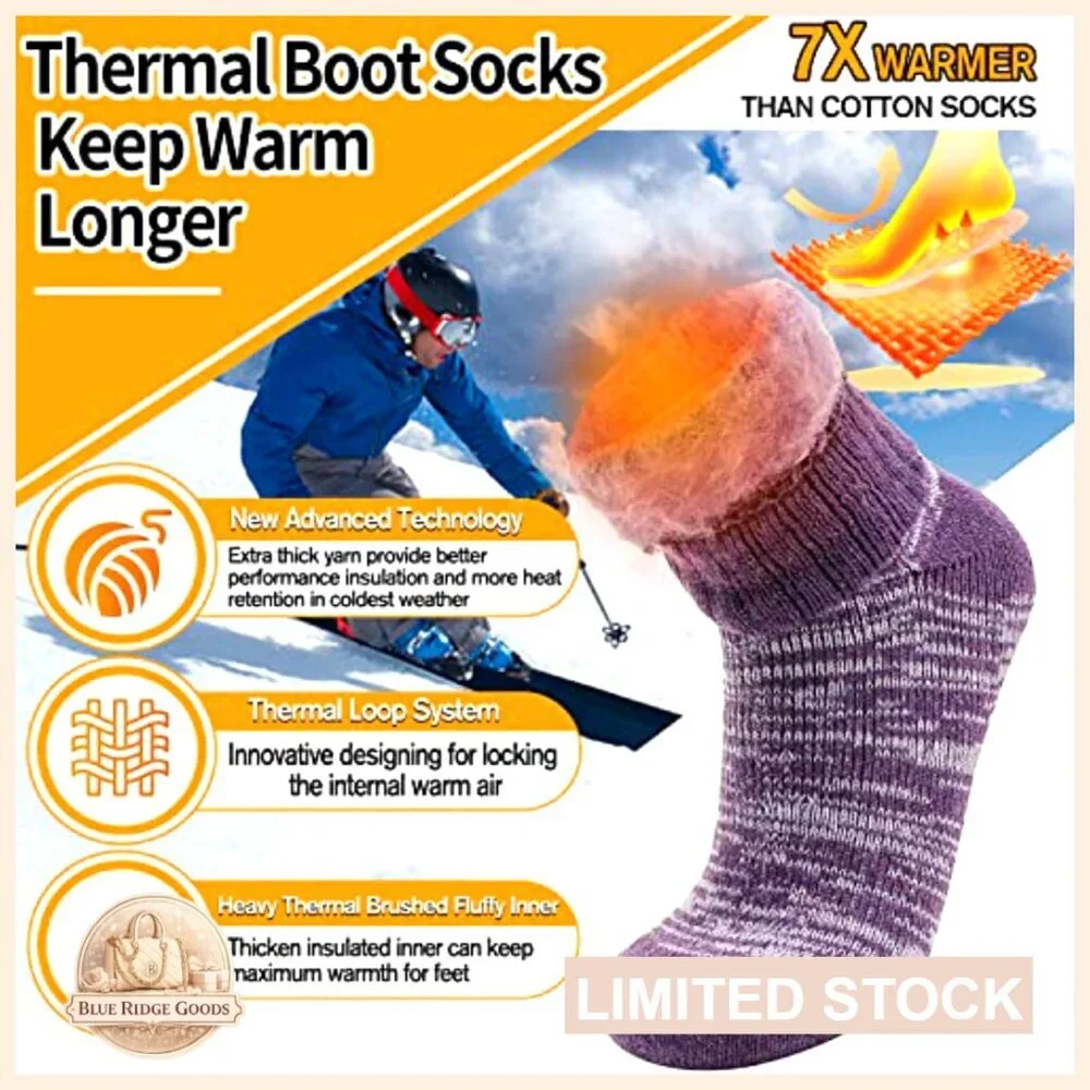 Thermal Winter Ski Socks Thick Insulated Warm for Men Women Cold Weather